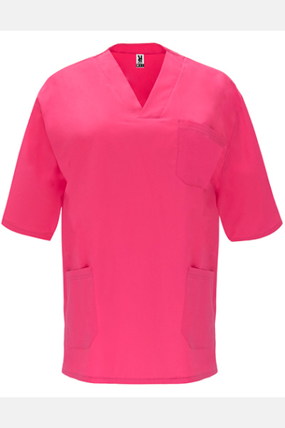 Unisex Kasack mit V-Ausschnitt, Farbe: rosa, Größe: S