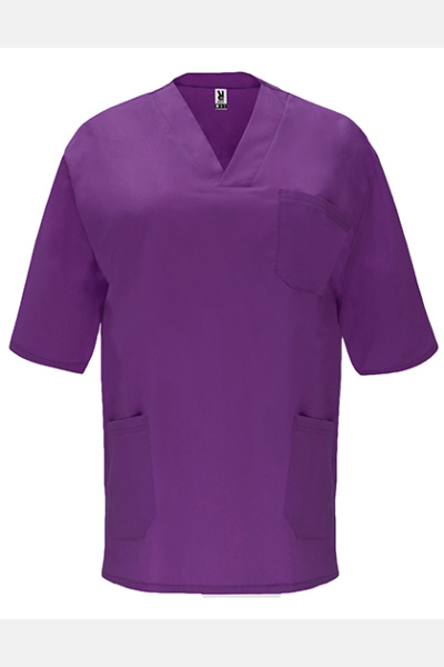 Unisex Kasack mit V-Ausschnitt, Farbe: lila, Größe: L