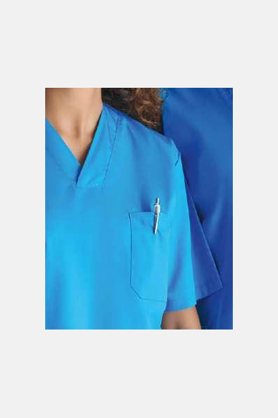 Unisex Kasack mit V-Ausschnitt, Farbe: lila, Größe: L