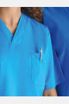 Unisex Kasack mit V-Ausschnitt, Farbe: apfelgrün, Größe: XXL