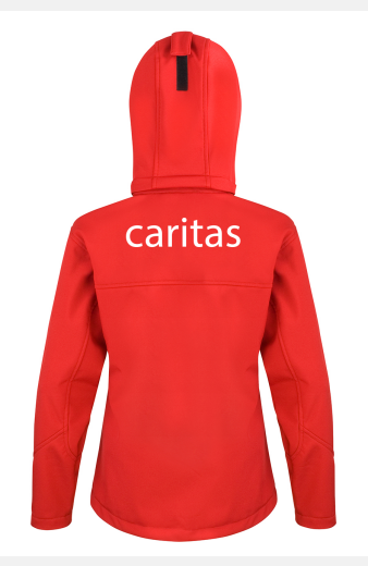 Softshelljacke Dalia - speziell für die Caritas, tailliert geschnitten, Farbe: rot, Größe: XL