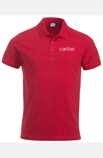 Poloshirt Zeva - speziell für die Caritas, tailliert geschnitten, Farbe: rot, Größe: XS