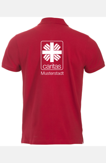 Poloshirt Zeva - speziell für die Caritas, tailliert geschnitten, Farbe: rot, Größe: XS