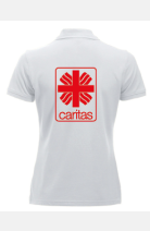 Poloshirt Zeva - speziell für die Caritas, tailliert geschnitten, Farbe: rot, Größe: XS