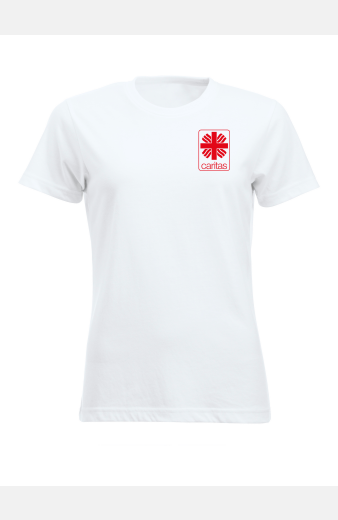 Rotes T-Shirt Korina, speziell für die Caritas, tailliert geschnitten, Größe: XS