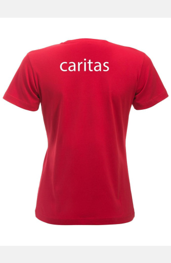 Rotes T-Shirt Norma, speziell für die Caritas, tailliert geschnitten, Größe: XS