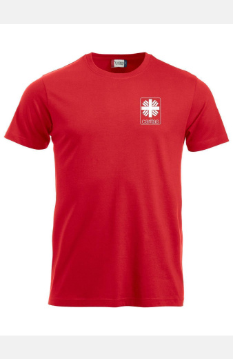 Rotes T-Shirt Norma, speziell für die Caritas, tailliert geschnitten, Größe: XS