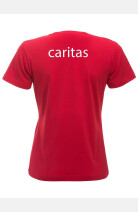 Rotes T-Shirt Korina, speziell für die Caritas, tailliert geschnitten, Größe: XS