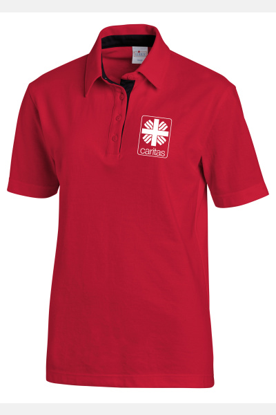 Unisex-Polo Xanthe - speziell für die Caritas, Farbe: weiß/silbergrau, Größe: XS