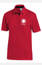 Unisex-Polo Domi - speziell für die Caritas, Farbe: rot/schwarz, Größe: XS