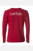 Langarm T-Shirt Jorina - speziell für die Caritas, tailliert geschnitten, Farbe: rot, Größe: S