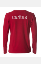 Langarm T-Shirt Jorina - speziell für die Caritas, tailliert geschnitten, Farbe: rot, Größe: L