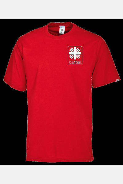 Unisex Rundhalsshirt Sorvin - speziell für die Caritas, Farbe: rot, Größe: XS