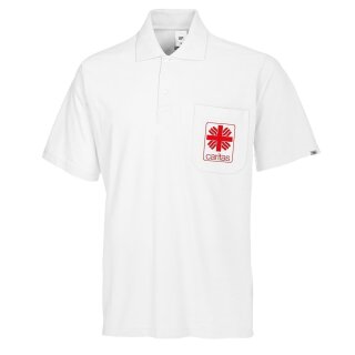 Poloshirt Svenja - speziell für die Caritas, gerade geschnitten, Farbe: weiß, Größe: 6XL