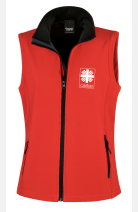 Softshell Weste Tina - speziell für die Caritas, tailliert geschnitten, Farbe: rot, Größe: XS