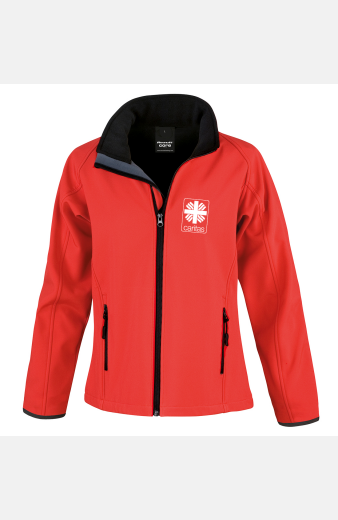 Softshell Jacke Naria - speziell für die Caritas, tailliert geschnitten, Farbe: rot, Größe: XS