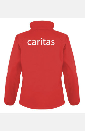 Softshell Jacke Naria - speziell für die Caritas, tailliert geschnitten, Farbe: rot, Größe: XS