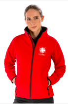 Softshell Jacke Naria - speziell für die Caritas, tailliert geschnitten, Farbe: rot, Größe: XS