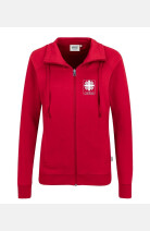 Sweatjacke Bea - speziell für die Caritas, tailliert geschnitten, Farbe: rot, Größe: XS