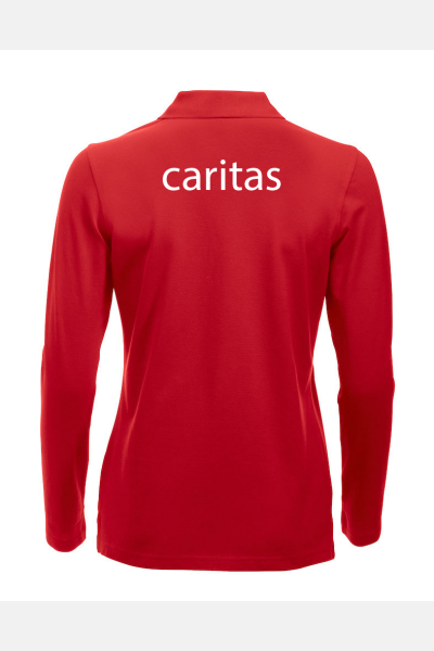 Langarmshirt Heidi - speziell für die Caritas, tailliert geschnitten, Farbe: rot, Größe: XS