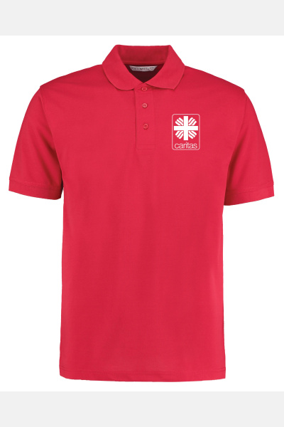 Poloshirt Erala - speziell für die Caritas, tailliert geschnitten, Farbe: rot, Größe: XXS