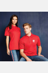 Poloshirt Erala - speziell für die Caritas, tailliert geschnitten, Farbe: rot, Größe: XXS