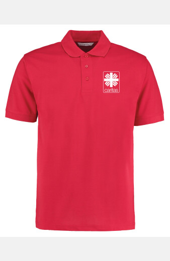 Poloshirt Kenny - speziell für die Caritas, gerade geschnitten, Farbe: rot, Größe: M