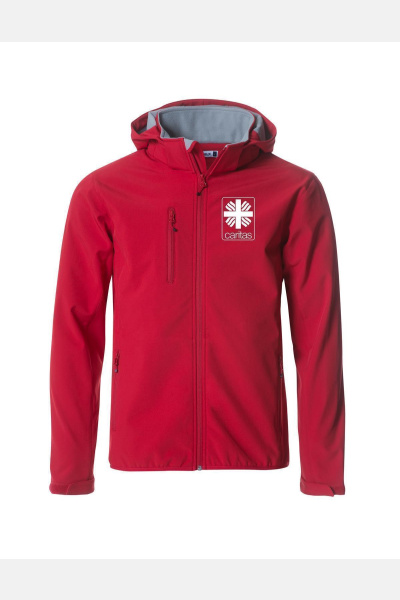 Softshell Jacke Jaxa - speziell für die Caritas, tailliert geschnitten, Farbe: rot, Größe: XS