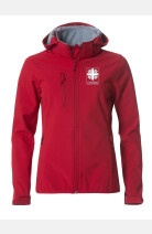 Softshell Jacke Davina - speziell für die Caritas, tailliert geschnitten, Farbe: rot, Größe: S