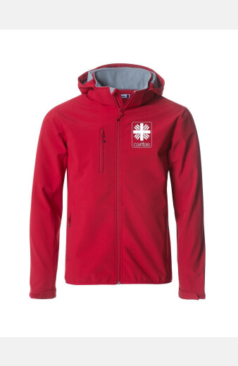 Softshell Jacke Jaxen - speziell für die Caritas, gerade geschnitten, Farbe: rot, Größe: M