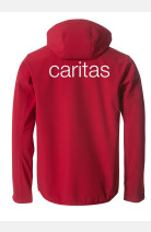 Softshell Jacke David - speziell für die Caritas, gerade geschnitten, Farbe: rot, Größe: M