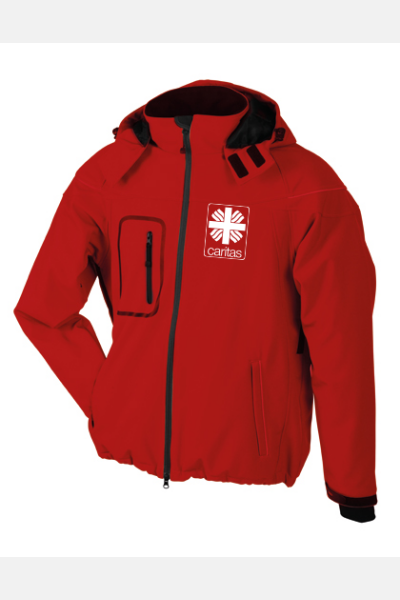 Winter Softshell Jacke Taria - speziell für die Caritas, tailliert geschnitten, Farbe: rot/schwarz, Größe: S