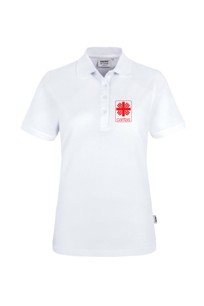 Poloshirt Ravina - speziell für die Caritas, tailliert geschnitten, Farbe: weiß, Größe: XS