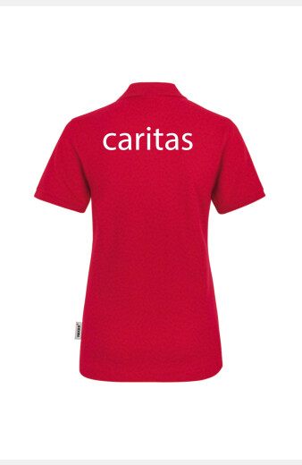 Poloshirt Inga - speziell für die Caritas, tailliert geschnitten, Farbe: rot, Größe: XS