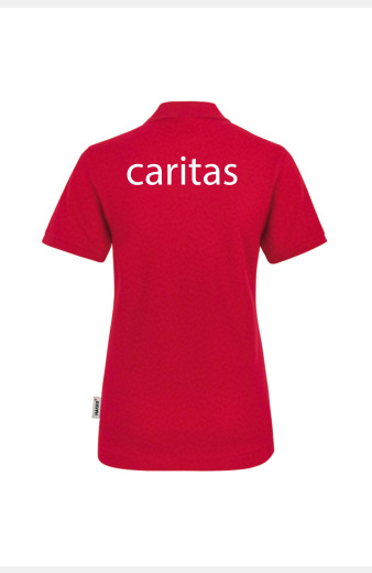 Poloshirt Inga - speziell für die Caritas, tailliert geschnitten, Farbe: rot, Größe: M