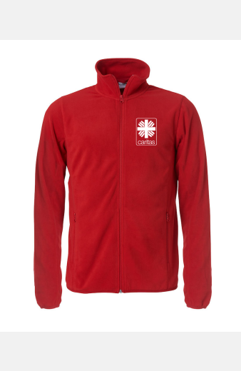 Fleecejacke Keyo - speziell für die Caritas, gerade geschnitten, Farbe: rot, Größe: XL