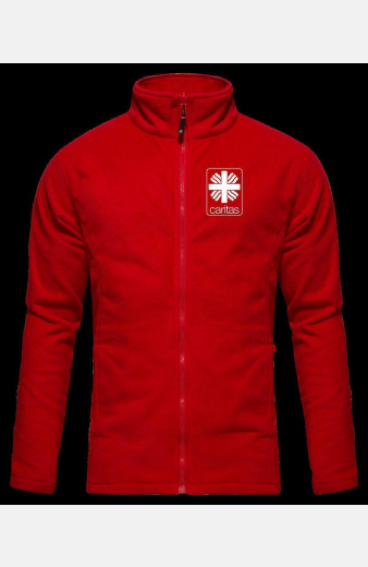 Fleece Jacke Roberta - speziell für die Caritas, tailliert geschnitten, Farbe: rot, Größe: M