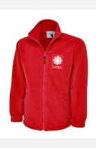 Fleecejacke William - speziell für die Caritas, gerade geschnitten, Farbe: rot, Größe: XL