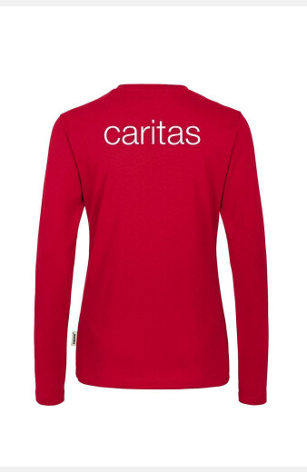 Langarmshirt Ira - speziell für die Caritas, tailliert geschnitten, Farbe: rot, Größe: XS