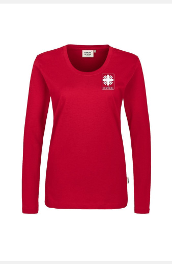 Langarmshirt Korvina - speziell für die Caritas, tailliert geschnitten, Farbe: rot, Größe: XS