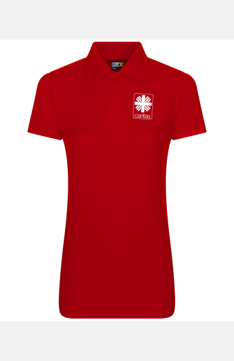 Poloshirt Rylla - speziell für die Caritas, tailliert geschnitten, Farbe: rot, Größe: XS