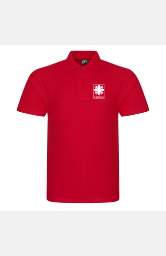 Poloshirt Rylla - speziell für die Caritas, tailliert geschnitten, Farbe: rot, Größe: XS