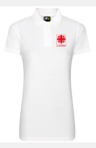 Poloshirt Paula - speziell für die Caritas, tailliert geschnitten, Farbe: weiß, Größe: XS