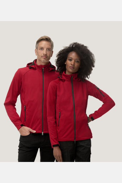 Softshelljacke Tonk - speziell für die Caritas, tailliert geschnitten, Farbe: rot, Größe: XS