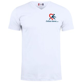 Unisex T-Shirt mit V-Ausschnitt Luca, Farbe: weiß für...