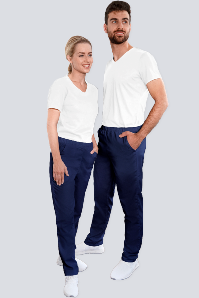 Fair und nachhaltig produzierte Unisex Bundhose Juri mit "Grüner Knopf" Label, Farbe: marine, Größe: XS