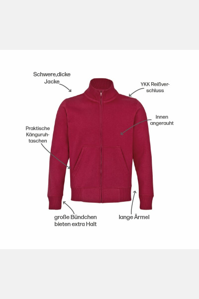 Stehkragenjacke carestin, Farbe: rot, Größe: XS