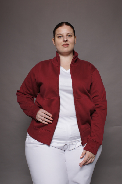 Stehkragenjacke carestin, Farbe: bordeaux, Größe: 5XL
