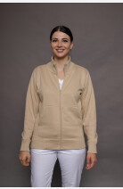 Stehkragenjacke carestin, Farbe: beige, Größe: XS