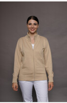 Stehkragenjacke carestin, Farbe: beige, Größe: XS